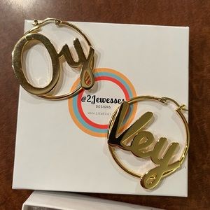 Oy Vey Hoop Earrings NIB